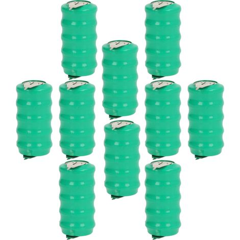 vhbw 10x NiMH Ersatz Knopfzellen-Akku Typ V80H 3-Pins 80mAh 6V kompatibel mit Modellbau-Akkus, Solar-Leuchten uvm. (1/5)