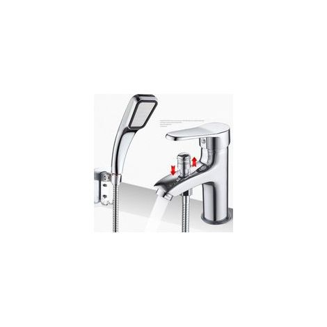 Mitigeur de douche Robinet de douche robinet monotrou à double usage chaud et froid Alliage,Robinet de bassin chaud et froid avec douche douche douche douche double usage single hole valve de mélange (1/4)