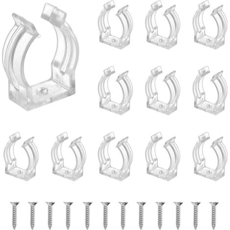 Pack of 12 U-Shaped Plastic Clips Clear (1/5)