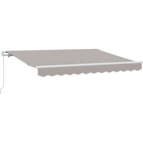 Store banne rétractable gris clair, toile 250 x 200 cm. (1/5)