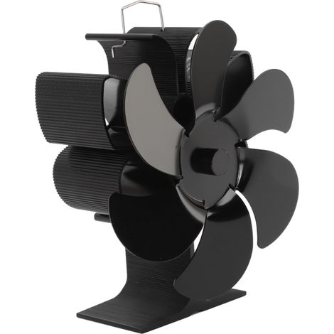 Ofenventilator mit 6 großen Flügeln, hohem Luftdurchsatz, geräuscharmem Betrieb, verschleißfest, schwarzem Kamin, Größe S