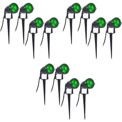 Lot de 12 spots LED de jardin, 3 W, 220 V, projecteurs d'extérieur avec piquet, étanches IP65, éclairage de jardin écologique - JBMEDIA (1/4)