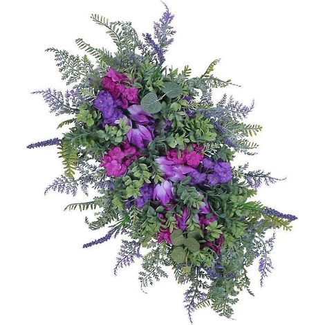 Couronne de tulipes colorées, tulipes, jacinthes, hortensias, couronne d'été pour porte d'entrée (1/4)