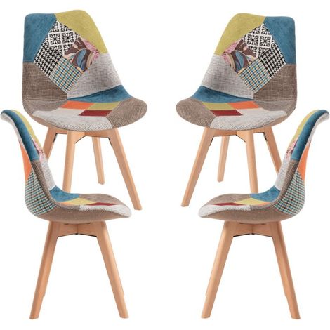 Packs Sillas Comedor - Pack 4 Sillas Synk Patchwork - Patchwork colores (1/5)