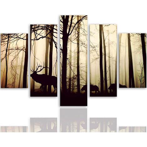 Tableau animaux dans la forêt - 150 x 100 cm (1/5)
