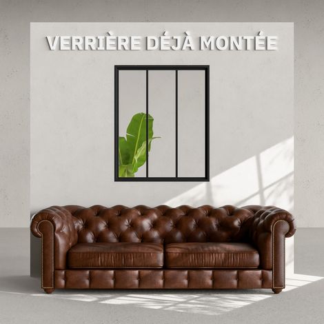 Verrière 3 Carreaux - Déjà Montée - Noir Mat (1/4)