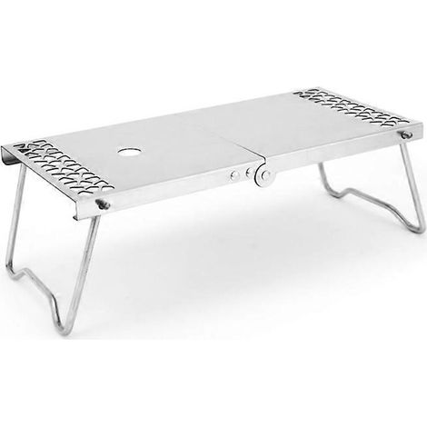 Table de camping pliable en acier inoxydable, table de barbecue pliante extérieure, table de randonnée légère pour repas en plein air. (1/4)