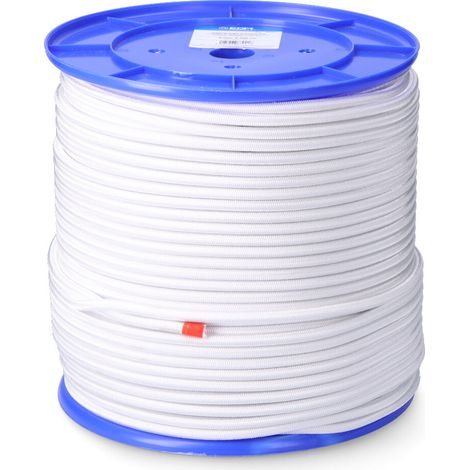 Cuerda de goma elástica blanca poliéster calibre 6 mm x 200 m (1/4)