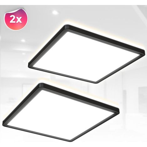 2x LED pannello lampada da soffitto indiretto ultrapiatto soffitto luce soggiorno corridoio nero
