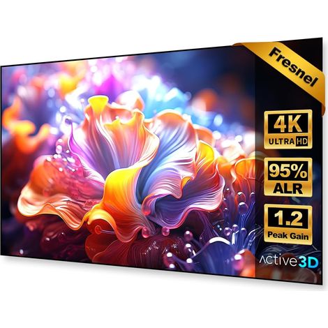 Écran Fresnel 100 Pouces ALR CLR pour Projecteur Ultra Courte Focale, Cadre Fixe Montage Mural, Gain 1,2, 4K/8K UHD, 95% Rejet de Lumière Ambiante, Home Cinéma (1/5)