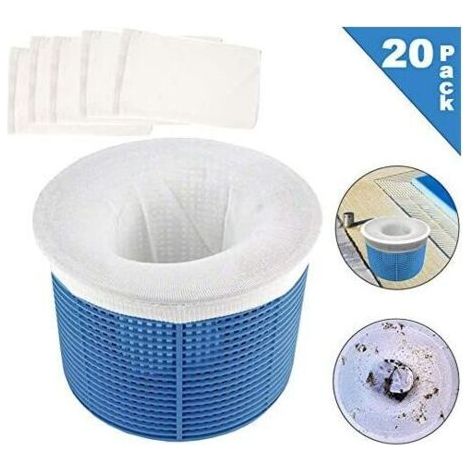 Chaussette filtrante Piscine,Chaussettes de Skimmer de Piscine,Panier filtrant Piscine,Pool Skimmer Socks,Panier d\'écumoire de Piscine (20) (1/5)