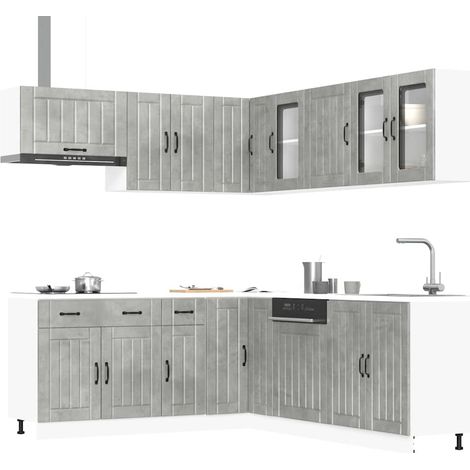 vidaXL Ensemble d'armoires de cuisine 11 pcs Lucca bois d'ingénierie (1/5)