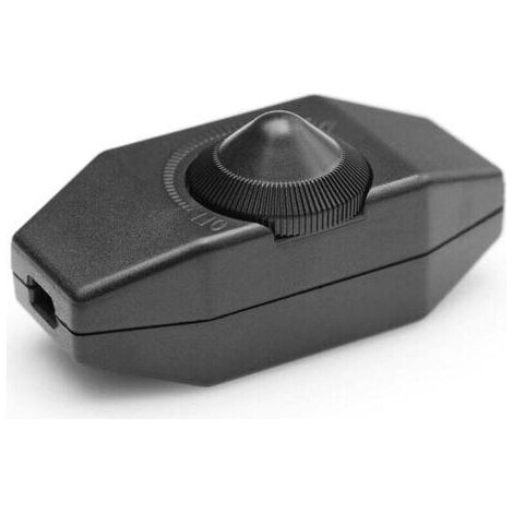 Variateur LED 1-60W à intensité variable (variateur rotatif), compatible avec les ampoules LED, marche/arrêt, tension 220-230V, interrupteur en ligne CE, couleur noire