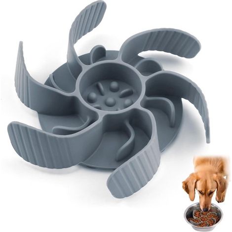 Inserto de comedero lento para comedero de perro，Dispensador de comida de silicona con fuertes ventosas (1/5)