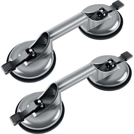 2 x Ventouse Double 100kg, XU, Aluminium Ventouse de Manutention 120mm Ventouses de Vitrier, produit qualité supérieure, durable et fiable, matériaux sélectionnés , satisfaction garantie - K (1/4)