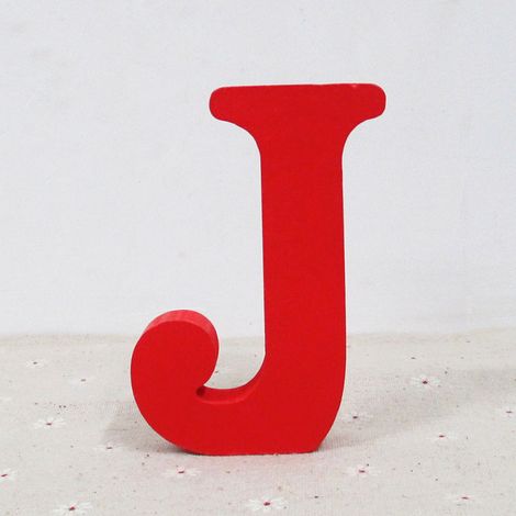 Holzbuchstaben (J), rot, 1 Stück, 10 cm, A-Z, DIY englisches Alphabet, Bastelornamente für Zuhause, Hochzeit, Geburtstag, Party, Dekoration, Zubehör (1/5)