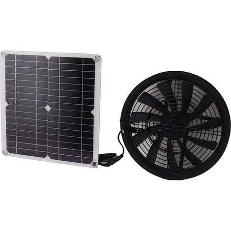 Solar-Lüfterset mit Metallschutznetz, solarbetriebenes, wasserdichtes Solar-Abluftventilatorset für Hühnerställe (1/5)
