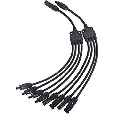 Conectores en Y para módulos solares, enchufes y tomas de corriente, cables de extensión para paneles fotovoltaicos.
