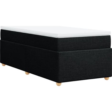 Maison Exclusive - Cama box spring con colchón tela negro 90x190