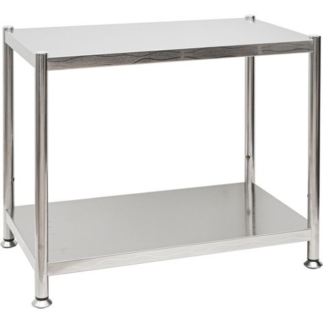 2 Ripiani Scaffale in Acciaio Inox - 60kg Scaffalatura Metallo - 61x36x50 Cucina (1/5)