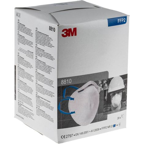 Masque coque à usage unique série 8000 FFP2 NR D - boîte de 20 - 3M