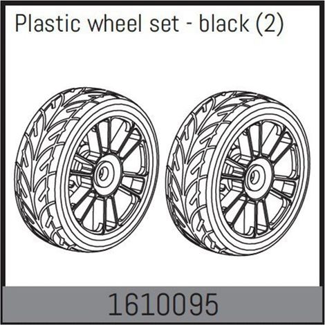 Plastic wheel set - black