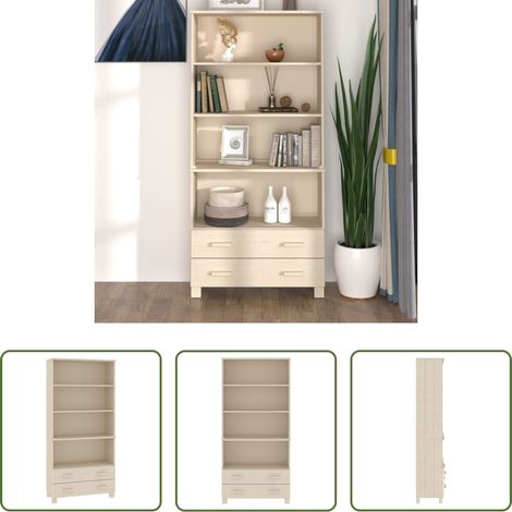 Kiefer Holz - Highboard HAMAR Massivholz Kiefer Honigbraun (1/5)
