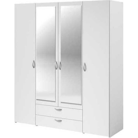 parisot VARIA weiße Kommode mit 4 Türen und 2 Spiegeln (1/3)