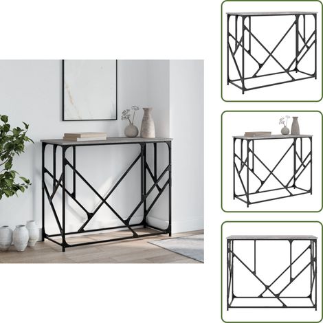 The Living Store Table console sonoma gris 100x40x80 cm bois d'ingénierie - Table Basse - Table D'appoint - Meuble Élégant - Table Console - Décoration Intérieure (1/5)