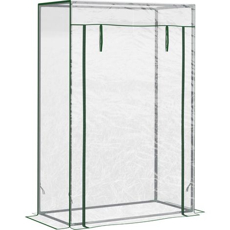 Filiyano-Serre à tomates châssis froid avec porte enroulable, structure en acier et plastique transparent, 100 x 50 x 150 cm (1/5)