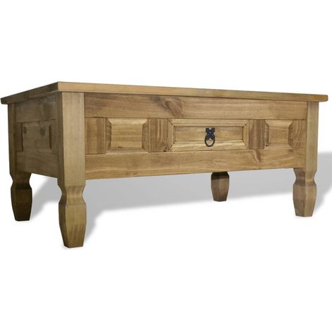 Table Basse de Salon Élégante,Table Canapé Pin mexicain Gamme Corona 100 x 60 x 45 cm -FR11238 (1/5)