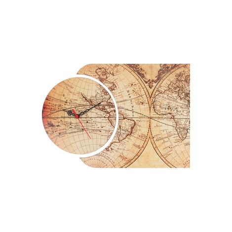 Reloj MDF decorativo (2 piezas) con estilo mapamundi