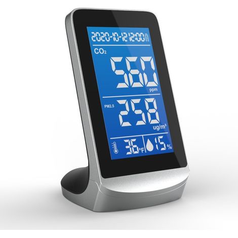 Détecteur de Qualité de l’Air Intérieur – Mesure CO2, PM2.5, Température et Humidité – Précis, Portable, Idéal Maison, Bureau et Chambre (1/4)