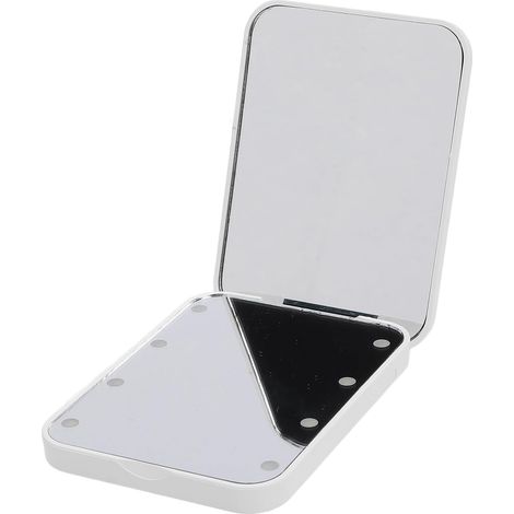 Miroir de Maquillage avec Lumières, Miroir Grossissant 2 Côtés avec Lumière et Interrupteur Tactile, Miroir de Courtoisie, Miroir de Bureau avec Lumière, Petit Miroir Cosmétique