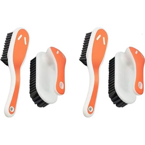 Set di 4 spazzole in due pezzi - 8,51212,5 cm - per WC, accessori da bagno e scarpe sportive - Arancione (1/5)