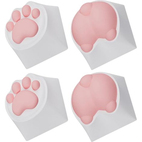 Touches de Clavier en Résine et Silicone Confortables Lot de 4 Forme Patte de Chat Compatibles Claviers Mécaniques (1/5)