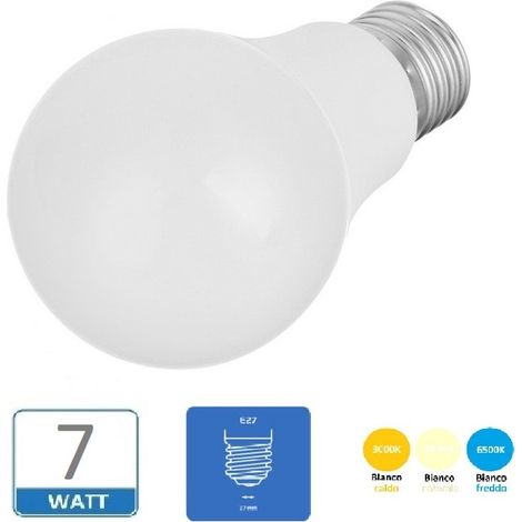Lampadina led globo E27 7w pallina sfera opaco luce calda naturale bianca fredda calda 3000k