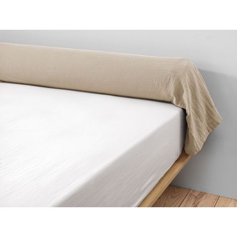 Taie de traversin gaze de coton Gaïa – 85 x 185 cm - Ficelle (1/3)
