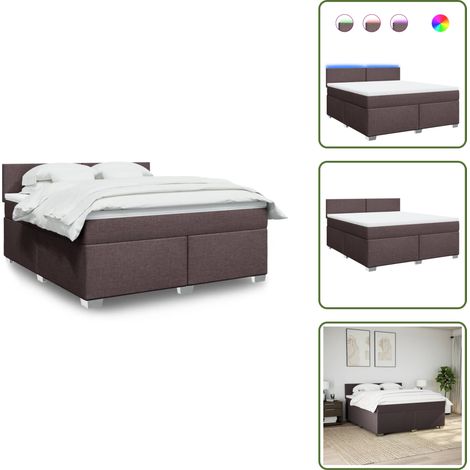 Sommier à lattes de lit avec matelas Marron foncé 180x200 cm - Sommier À Lattes De Lit - Sommiers À Lattes De Lit - Lit - Meuble De Chambre À Coucher (1/5)
