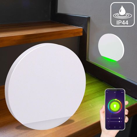 LED Treppenleuchte IP44 rund weiß - Lichtfarbe: Smart Tuya RGB CCT 3W - Lichtaustritt: Orbis (1/5)
