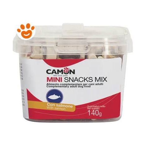 Camon Dog Snack Box Mini Bones Salmone AE057 - Confezione 140 Gr - Snack