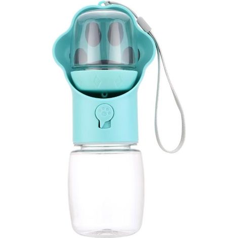 Bouteille d'eau portable 2 en 1 pour animaux de compagnie avec distributeur pour chiens et chats, idéale pour les voyages. (1/5)