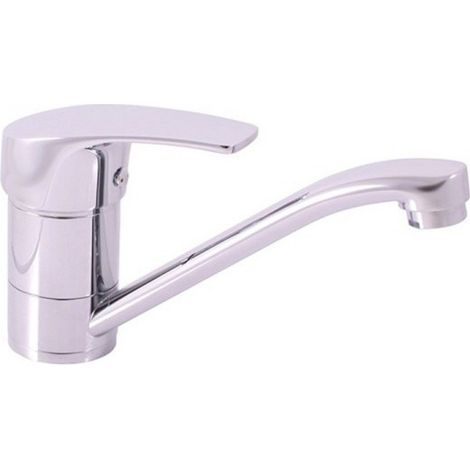 Mitigeur lavabo KONGO à long bec en laiton chromé (1/4)