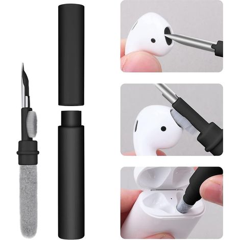 kit Nettoyage Pour ,3 In 1 Nettoyeur Avec Brosse En Microfibre Douce Pour Couteurs Bluetooth Appareil Photo/port Tlphone Phone (1/5)