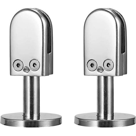 Équerre de fixation pour verre 6-8 mm, lot de 2, en acier inoxydable 304, pour clôture de piscine, support de panneau en verre trempé (1/5)