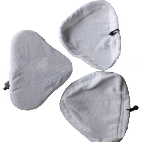 Lingettes de rechange pour balai vapeur, lingettes triangulaires réutilisables et lavables en microfibre, pour moquette et parquet. (1/3)