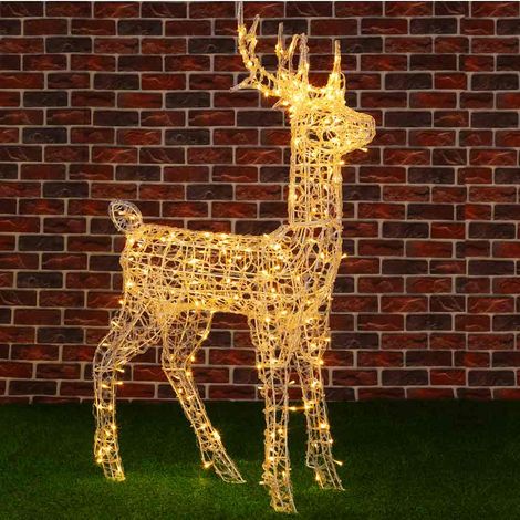 Renna Natalizia Luminosa per Esterno 240 LED Bianco Caldo Cervo Grande 3D Natale (1/5)