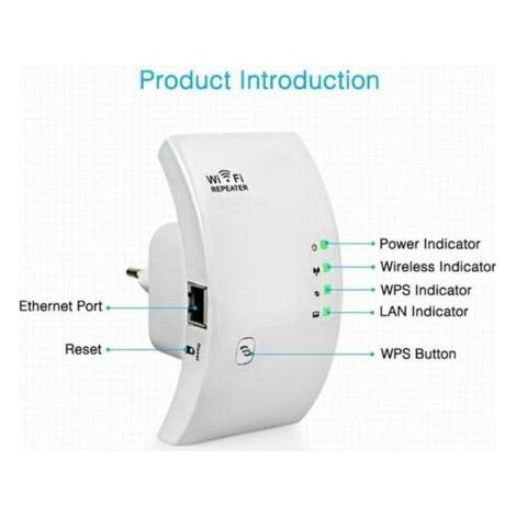 Répéteur WiFi Amplificateur WiFi 300Mbps Couvre Jusqu'à 200㎡, WiFi Extender Booster Point d'Accès Port, Augmente la Couverture WiFi,Compatible avec Toutes Les Box Internet, Ethernet Port, WP (1/3)