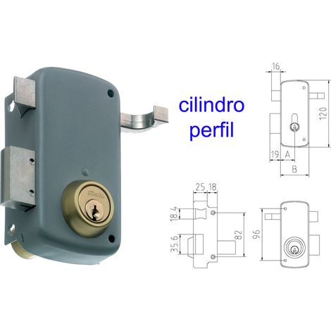 MCM CERRADURA SOBREPONER 2556AP-  70-DCHA PINTADA CILINDRO PERFI