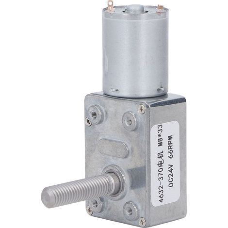 Moteur à engrenages CC 24V 66 tr/min autobloquant avec arbre fileté M8x33mm (1/5)